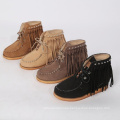 custom shoes women suede tassel short boot for girl ready to ship ladies shoes bootie